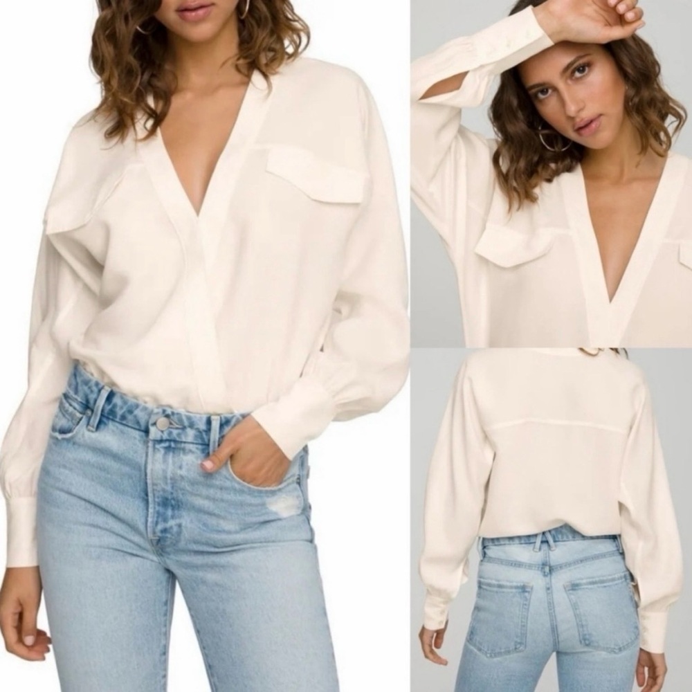 Good American Utility Wrap Body Suit - Ivory/Cream